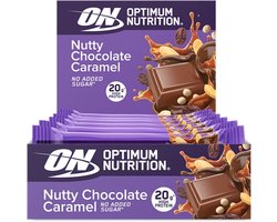 Optimum Nutrition Protein Bars - Nutty Chocolate Caramel Proteine Repen - Vegetarisch - 10 Eiwitrepen (550 gram)