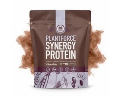 Plantforce Synergy Vegan Eiwitpoeder Chocolade - Plantaardige Proteïne Shake - 800 g - Compleet Aminozurenprofiel - Erwt, Rijst & Pompoenpit