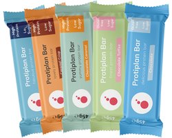 Protiplan - Protein Bars Mix – Eiwitrijke Low Carb Repen Snack - 5x High Protein Protein Bars & Eiwitrepen – Sportvoeding & Gezonde Tussendoor Snack