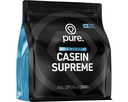 Pure. Casein Supreme - 2000gr - aardbei - micellaire caseine - eiwitshake - langzame eiwitten - caseïne eiwit