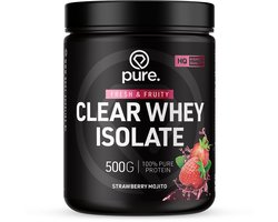 Pure. Clear Whey Isolate - Eiwit Limonade - Clear Whey Protein - Verfrissende Eiwit poeder - Strawberry Mojito - 20 servings - 500g