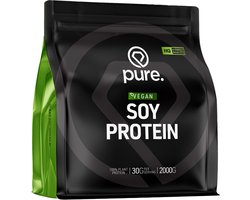 Pure. Soy Protein - Aardbei - 2000g - hoogwaardige soja eiwit - 26g eiwit per portie – vegan - plantaardig eiwitpoeder