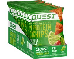Quest Nutrition Protein Tortilla Chips (8x32g) Chili Lime - Functionele voeding - Eiwit Snacks