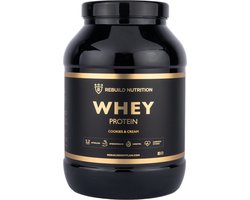 Rebuild Nutrition - Whey Proteine - Cookies & Cream smaak - Whey Protein - Proteïne Poeder - Hoogwaardige Eiwitpoeder - 40 Eiwitshakes - 1000 gram