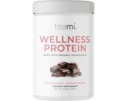 Teami Wellness Protein Chocolate Shake – Biologische Plantaardige Eiwitpoeder | 17g Eiwit per Portie | Voor Spierherstel & Energie