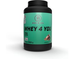 Whey Eiwitpoeder Chocola 1KG – 33 servings – 76% Eiwit – Body4You