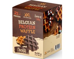 XXL Nutrition - Belgian Protein Waffle - Eiwitrijke Belgische Wafel - Proteïne Snack - Chocolade - 6 Stuks