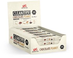 XXL Nutrition - Clean Protein Bar - 12 gram Eiwit - Eiwitrepen, Proteine Repen, Natuurlijke Ingrediënten - Chocolade Pinda - 16 Pack