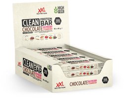 XXL Nutrition - Clean Protein Bar - Tot 12 gram Eiwit - Eiwitrepen, Proteine Repen, Natuurlijke Ingrediënten - Chocolade Aardbei-Framboos - 16 Pack