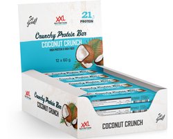 XXL Nutrition - Crunchy Protein Bar - 21 gram Eiwit - Eiwitreep, Proteine Repen, Fitness Snack - Diverse Smaken - 12 Pack - Coconut