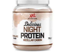 XXL Nutrition - Delicious Night Protein - Chocolade - Caseïne - Nacht Eiwit - Eiwitpoeder - Proteïne Poeder - Eiwit Shake - 700 Gram