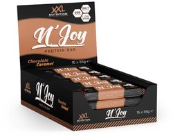 XXL Nutrition - N'Joy Protein Bar - 20 Gram Eiwit - Eiwitrepen & -snacks, Proteine Repen - Smeuďge Eiwit Reep én Hoog in Eiwit - Diverse Smaken - Chocolade Caramel - 15 Pack