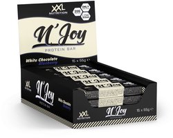 XXL Nutrition - N'Joy Protein Bar - 20 Gram Eiwit - Eiwitrepen & -snacks, Proteine Repen - Smeuďge Eiwit Reep én Hoog in Eiwit - Diverse Smaken - Witte Chocolade Blueberry - 15 Pack