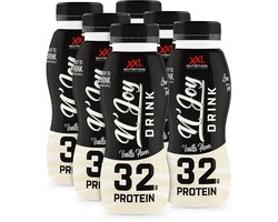 XXL Nutrition - N'Joy Protein Drink - Kant en Klare Eiwitshake, Proteďne Supplement - 80% Caseďne & 20% Whey - Diverse Smaken - Vanille - 6 Pack