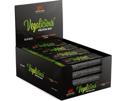 XXL Nutrition - Vegalicious Protein Bar - 12 Gram Eiwit - Veganistische Eiwitreep - Eiwit Erwtenproteďne-Isolaat - Choco Peanut Caramel - 100% Vegan - 12 Pack