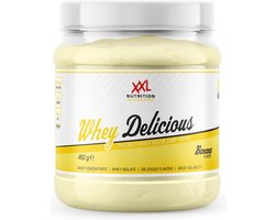 XXL Nutrition - Whey Delicious - 80% Eiwit - Banaan - Wei Eiwitpoeder met BCAA & Glutamine, Proteine Poeder, Eiwit shake, Whey Protein - Diverse Smaken - 450 gram (15 shakes)