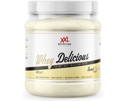 XXL Nutrition - Whey Delicious - 80% Eiwit - Sweet Vanille - Wei Eiwitpoeder met BCAA & Glutamine, Proteine Poeder, Eiwit shake, Whey Protein - Diverse Smaken - 450 gram (15 shakes)
