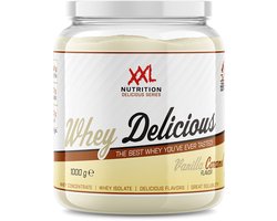 XXL Nutrition - Whey Delicious - 80% Eiwit - Vanille Caramel - Wei Eiwitpoeder met BCAA & Glutamine, Proteine Poeder, Eiwit shake, Whey Protein - Diverse Smaken - 1000 gram (33 shakes)