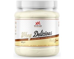 XXL Nutrition - Whey Delicious - 80% Eiwit - Vanille Caramel - Wei Eiwitpoeder met BCAA & Glutamine, Proteine Poeder, Eiwit shake, Whey Protein - Diverse Smaken - 450 gram (15 shakes)