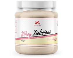 XXL Nutrition - Whey Delicious - 80% Eiwit - Yoghurt Raspberry - Wei Eiwitpoeder met BCAA & Glutamine, Proteine Poeder, Eiwit shake, Whey Protein - Diverse Smaken - 450 gram (15 shakes)