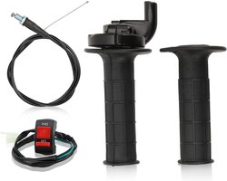 7-8in Throttle Grip met Cable Kill On Off Switch - Vervanging voor Mini Bike ATV Quad Pit Bike - 50cc 125cc 110cc 150cc 250cc - Throttle Grip Accelerator Handvat Grip
