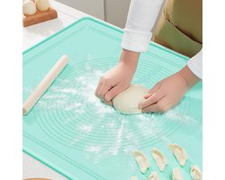 Bakmat voor het uitrollen van deeg, 40x50 cm, antislip deegmat, siliconen mat, antiaanbak bakmatten met maatverdeling, rolmat voor fondantdeeg, gebak, pizza