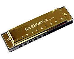 Bluesharmonica met 10 gaten, mondharmonica in C-toonaard, muziekinstrumenten voor beginners, professionals en studenten.