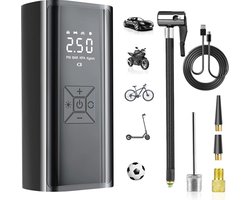 Draagbare Elektrische Luchtpomp 6000 mAh met Digitale LCD-Display - Multifunctionele Compressor voor Auto, Fiets en Sportballen