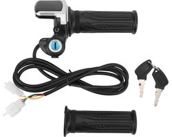 E Bike Twist Throttle Grip Set Hoge Sterkte Elektrische Fiets Lock Key Led Indicator vourMotor Scooter 48V-Ebike Gaspedaal