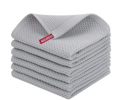 Keukendoeken van katoen met wafelstructuur, 6 stuks, ultrazacht, absorberend, sneldrogend, 34 x 34 cm, vaatdoeken voor het afdrogen van vaat en dagelijks gebruik in de keuken.