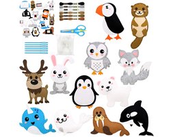 Naaiset voor kinderen vanaf 7 jaar - Naaiset met vilten dieren voor beginners, meisjes en jongens, knutselset voor doe-het-zelfprojecten