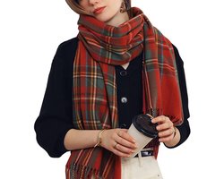 Warme en zachte sjaals voor dames, modieuze en veelzijdige sjaal, gebreide dikke sjaal met kwastjes, cadeau voor vrouwen en meisjes.