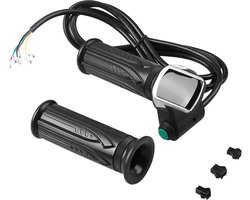 Waterproof LCD Display Throttle Handlebar Grips - Pair of Electric Bike Twist Throttle Grips for Electric Cars Scooter - Compatible with 36V