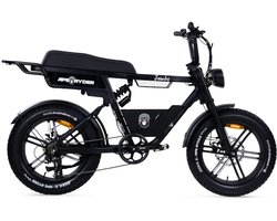 Ape Ryder Jambo - Fatbike - Mat Zwart - 20x4.5 inch - Accu 374Wh (48V, 7.8 Ah) - 250W Motor - Shimano 7 Versnellingen - Mechanische Remmen
