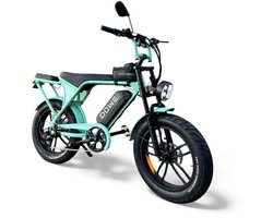 Dowe V9 Elektrische Fatbike Mint Groen | 250W | 25 Km/h | NFC | 17,5Ah Accu | Zonder gashendel | 100% legaal | Mint groene fatbike 2026 | Rijklaar | Range 60-100km