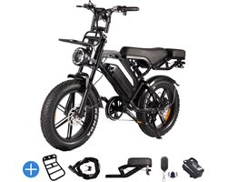 Ebikekopen.com Fatbike V20 Pro 7.0 - Rijklaar - Nieuwste Model - Hydraulische remmen - 2025/2026 Model - Incl. Slot - Telefoonhouder - Alarmsysteem - Voorrekje - Voetensteuntje - Met Accessoires - Straatlegaal - Ebike - Elektrische Fiets - QMwheel