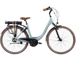 Eluxo E-Voltage City N8 - Elektrische Fiets - Zeeblauw - 28 inch - Accu 468Wh - 250W Bewo Middenmotor - Shimano Revoshifter 8 Versnellingen - V-Brake Remmen