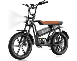 EVERCROSS EK30 Elektrische Fatbike | Off-road E-bike met 20*4.0" dikke banden | 48V 13AH verwijderbare lithiumbatterij - Max 90 km bereik | Max 25km/u | 7 versnellingen| Zwart