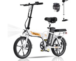EVERCROSS EK5 Elektrische Fiets - Opvouwbaar E-Bike - 16 Inch - 25km/u - Wit