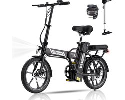 Evercross EK5 vouwfiets - elektrische fiets 16 inch - 25 km/u - zwart
