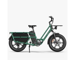 Fiido T2 2025 - Elektrische Longtail Bakfiets - Bosgroen - 20x4 inch - Accu 998.4Wh (48V) - 250 W (55Nm) Mivice Motor - Shimano 7 Versnellingen - Hydraulische Remmen