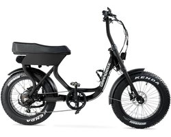 Grandeux Xcite Elektrische Fatbike - Lage Instap - Inclusief Bekerhouder - 20 Inch - 250W Motor - 7 Versnellingen - 50 km Actieradius - Hydraulische Schijfremmen - Zwart