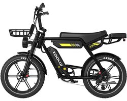 KOOLUX | X9 Pro Elektrische Fiets | Fatbike | 20 x 4.0 Inch Dikke Banden | Dubbele 48V 15.6Ah ( 2 x 15,6Ah) Lithium Accu | 250W Motor | Maximaal 25/u | Maximaal bereik 180km | Hydraulische remmen | 7-speed versnelling | LCD Scherm | Zwart | Rijklaar
