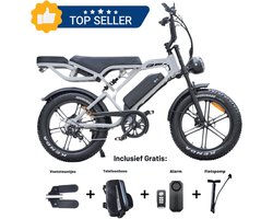 Nardo Grey Fatbike V20 Pro Premium 2025 – 250W – 25 km/u – Legaal – GPS – Hydraulische Remmen – Achterzitje met Rugleuning – Rijklaar Bezorgd – Nardo Grey