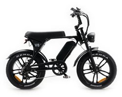 OUXI C80 Elektrische Fatbike - Ingebouwd Alarmsystseem - Inclusief Voetsteuntjes - Inclusief Achterzitje - NFC-chip - 20 Inch - 250W Motor - 7 Versnellingen - 60 km Actieradius - Hydraulische Schijfremmen - Zwart