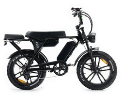 OUXI C80 Max Elektrische Fatbike - Ingebouwd Alarmsystseem - Inclusief Voetsteuntjes - Inclusief Achterzitje - NFC-chip - 20 Inch - 250W Motor - 7 Versnellingen - 120 km Actieradius - Hydraulische Schijfremmen - Zwart