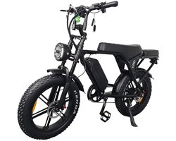 OUXI C80 Mini Fatbike Elektrisch – 250W – 50km Actieradius – 25km/h – Voor 2 Personen – Alarm – Zwart – in doos