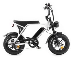 OUXI C80 Mini Fatbike - Ingebouwd Alarmsysteem - Inclusief Voetsteuntjes - 16 Inch - 250W Motor - 7 Versnellingen - 50 km Actieradius -Hydraulische Schijfremmen - Wit