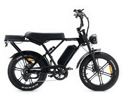 OUXI C90 Elektrische Fatbike - Inclusief Voetsteuntjes - Inclusief Voorrekje - Ingebouwd Alarmsystseem - NFC-chip - 20 Inch - 250W Motor - 7 Versnellingen - 60 km Actieradius - Hydraulische Schijfremmen - Zwart