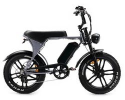 OUXI V8 Elektrische Fatbike - Ingebouwd Alarmsystseem - Inclusief Achterzitje - Inclusief Voetsteuntjes - 20 Inch - 250W Motor - 7 Versnellingen - 60 km Actieradius - Hydraulische Schijfremmen - Zwart